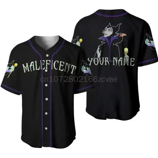 Disney Villain Maleficent Baseball Jersey Custom Name