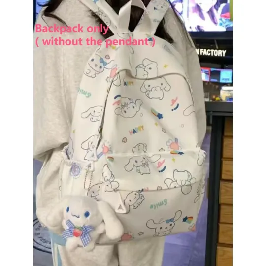 Sanrio Hello Kitty, Cinnamoroll Cute Backpacks for Students, Y2K Zipper Waterproof Large Travel Bags, Women Campus School Bag
