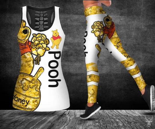 Personalized Winnie the Pooh 3D Hoodie Women's Hoodie Yoga Pants Set