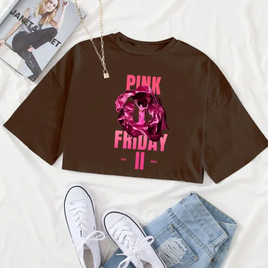 2024 Hot Nicki Minaj Pink Friday 2 Album Gag City Crop T-Shirt