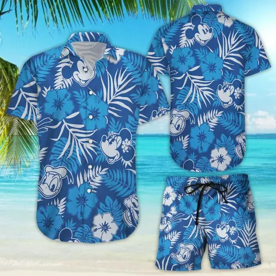 Mickey Mouse Sweet Summer Vacation Hawaiian Shirt and Board Shorts