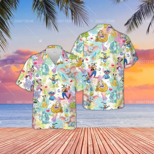 New Disney Lilo And Stitch Hawaiian Shirt