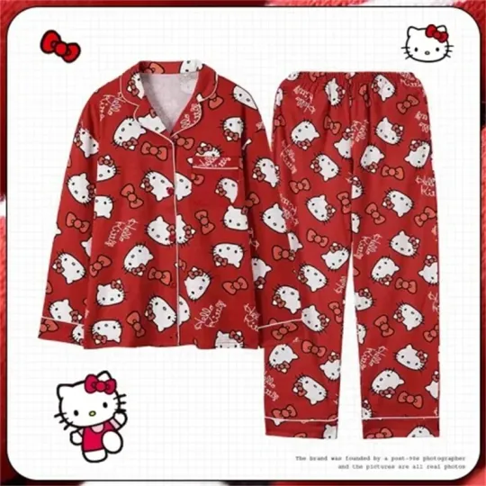 Cartoon Sanrios Hello Kitty Pajamas Sets