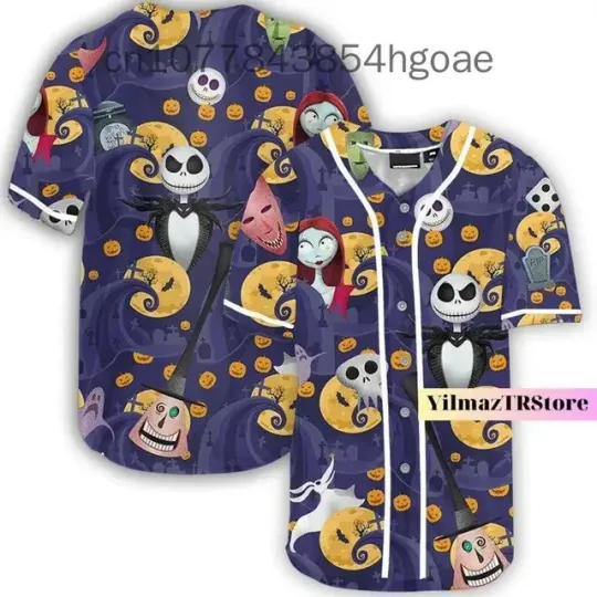 2024 Disney Jack Skellington And Sally baseball jersey