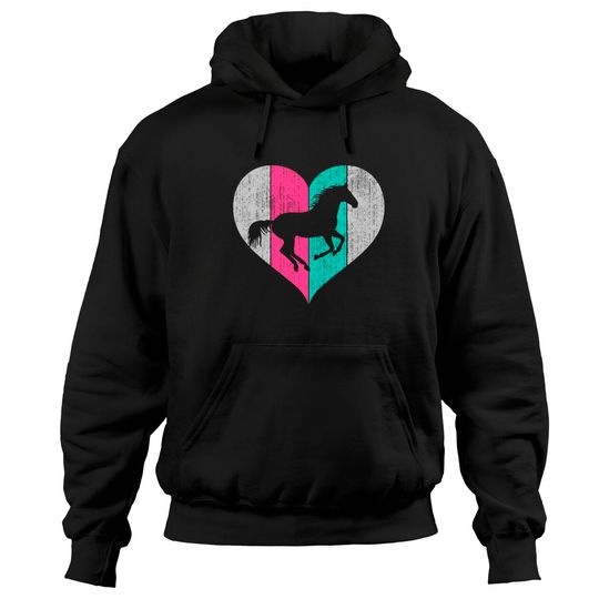 Cute Horse Retro Heart, Horse Gifts For Women Pullover Hoodie