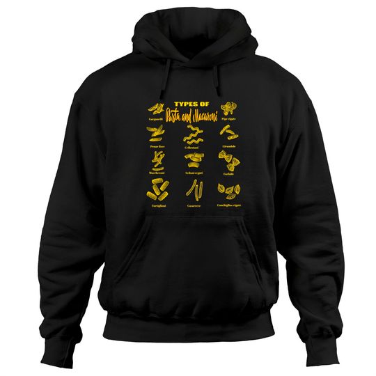 Pasta Lovers Hoodie Types of Pasta and Macaroni - Noodle Lovers Pullover