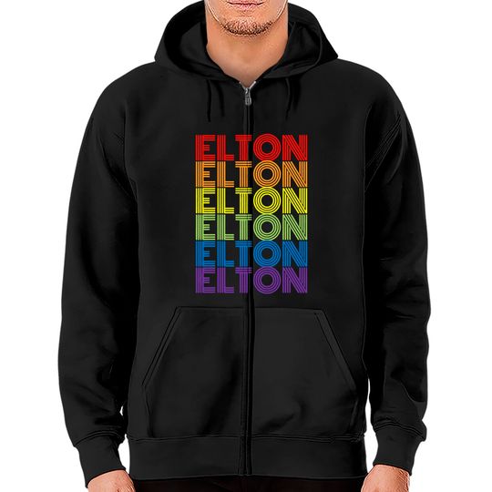 Retro Style Elton Rainbow Zip Hoodie