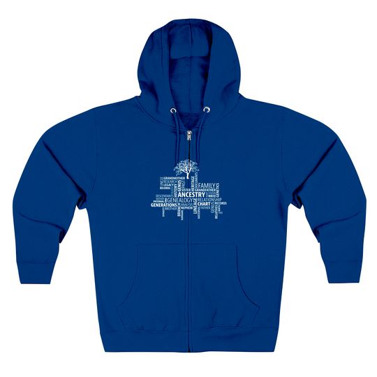 Genealogy, Ancestry, Word Cloud Zip Hoodie Research Your Family