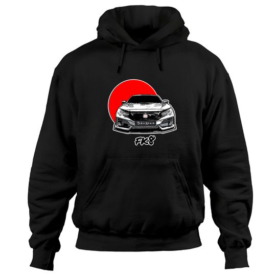 FK8 JDM Racecar R Type Tuner Enthusiasts Red Sun FWD Car Pullover Hoodie