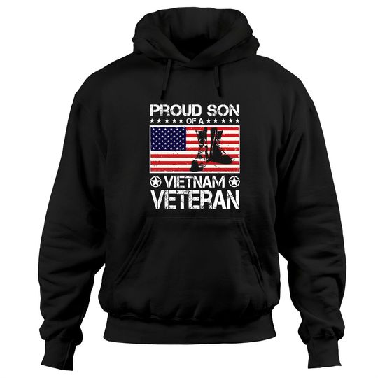 Proud Son Of Vietnam Veteran US Flag Boots Hoodies