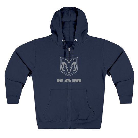 Mens Ram Trucks Grey Logo Zip Hoodie