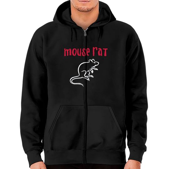The Mouse Rat Logo Distressed Zip Hoodie