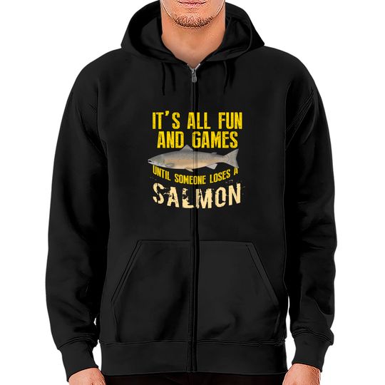 Funny Salmon Fishing Zip Hoodie