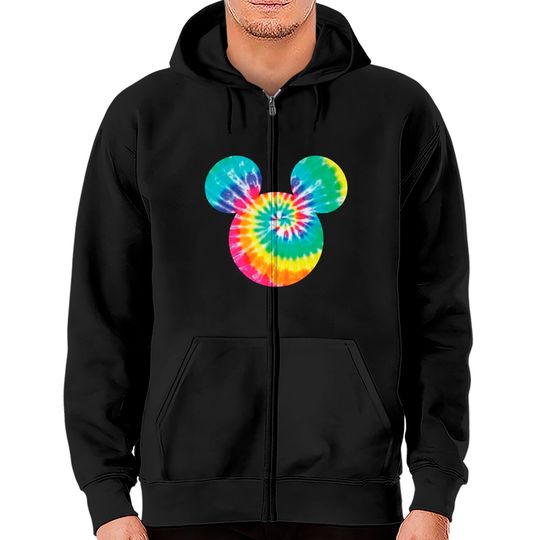 Mickey Mouse Icon Rainbow Tie-dye Zip Hoodie