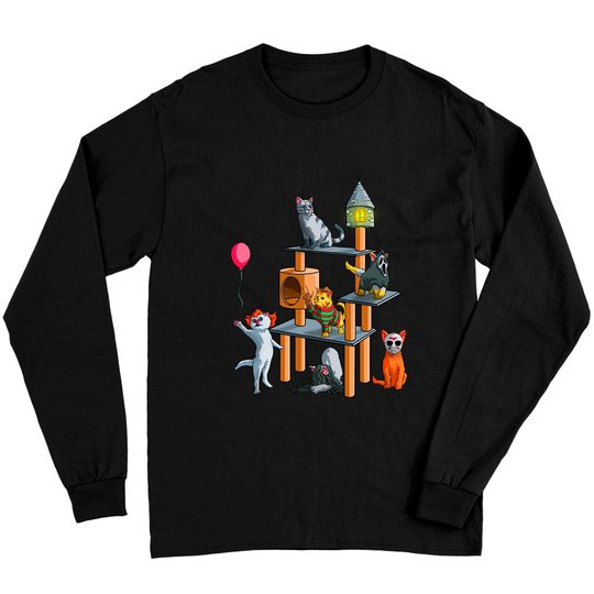 Funny Cat Horror Movies Cute Halloween Pullover Long Sleeves