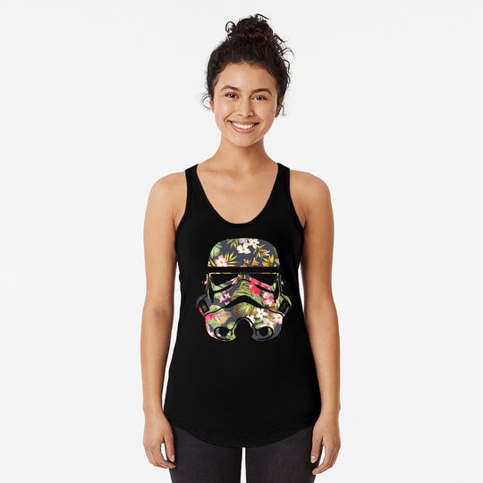 Star W.a.r.s Tropical Stormtrooper Floral Tank Top