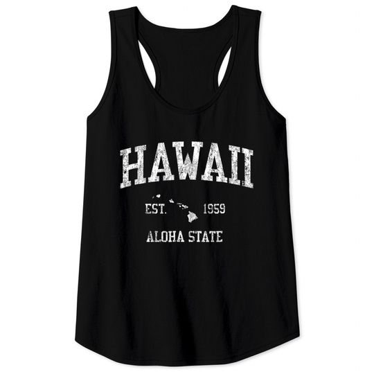 Hawaii Tank Top Vintage Sports Design Hawaiian Islands Tank Top