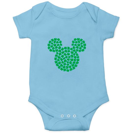 Disney Mickey Mouse Green Clovers St. Patrick's Day Bodysuits Bodysuits