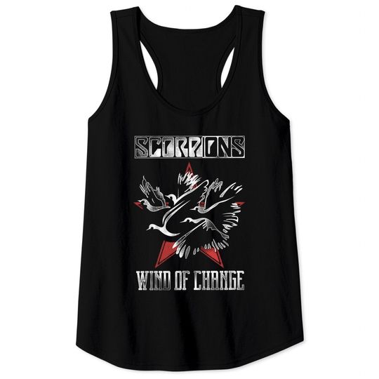 Scorpions German Rock Band Wind of Change Black Adult Tank Tops