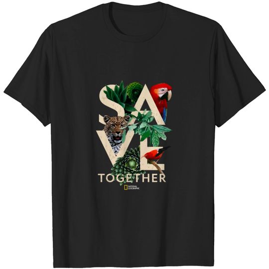 National Geographic Save Together Nature Collage T Shirt