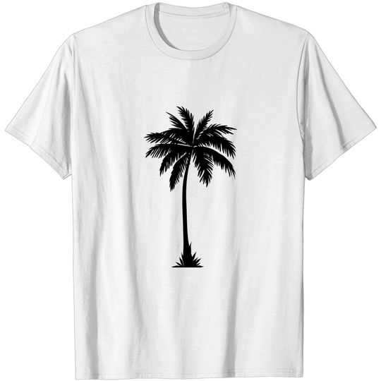 Palm Tree Silhouette | Black Tropical Beach I Live Life T-Shirt
