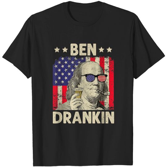 Ben Drankin 4th Of July Independence Day Drinking Beer Funny T-Shirt