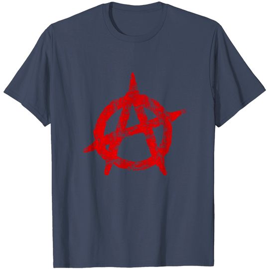 Anarchy T-shirt Anarchist Symbol Distressed Political