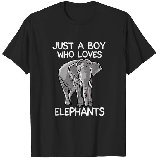 Elephant Pun T-Shirt Just A Boy Who Loves Elephants Funny Elephant Lover For Men