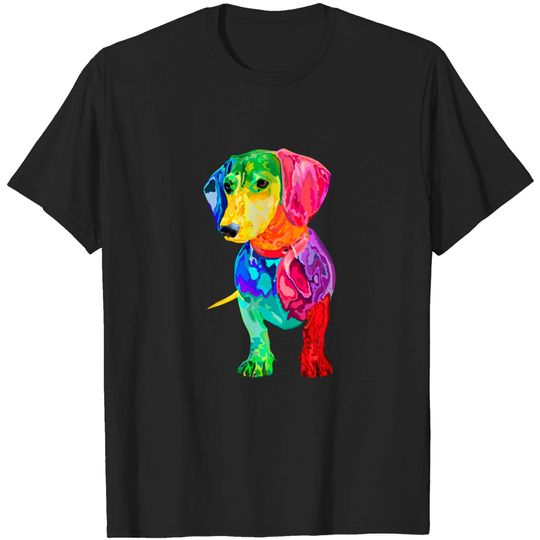 Dog Lover Gifts Dachshund For Womens Colorful Weiner Dog Men T-Shirt