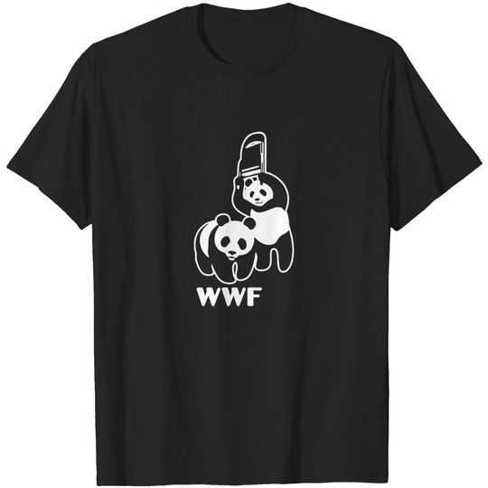 DirtyRagz Men's WWF Funny Panda Bear Wrestling T Shirt Black