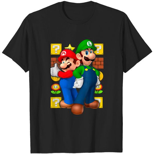 Mario T-Shirt Nintendo Super Mario Luigi Thumbs Up Graphic