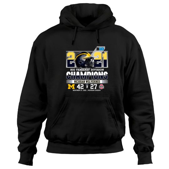 2021 Big Ten East Division Champions Hoodies, Michigan Wolverines Hoodies, Football Championship