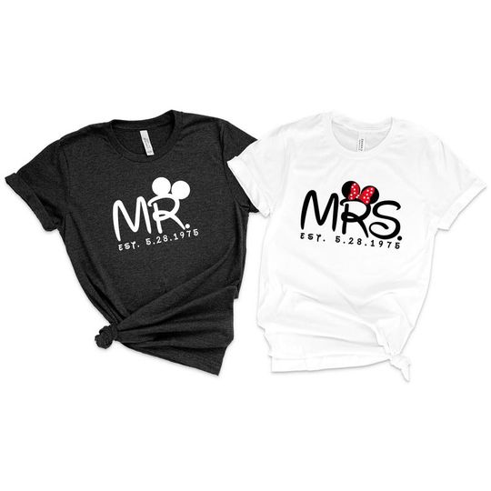 Disney Mr. and Mrs Shirts, Mickey and Minnie Disney Shirt, Disney Couple Shirt, Disney Matching Custom Shirt