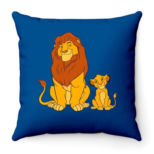 The Lion King Young Simba and Mufasa Throw Pillows Throw Pillows