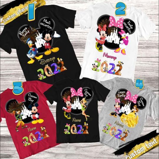 DisneyWorld Family Vacation Shirts Family Disney Trip T-Shirts Family Disney Magic Kingdom  Custom T-Shirts