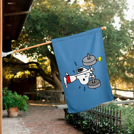 Snoopy Working Out - Snoopy - House Flags