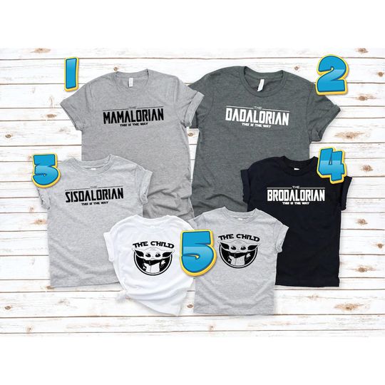 Dadalorian Mamalorian Child Fathers Day Matching Family T-Shirts