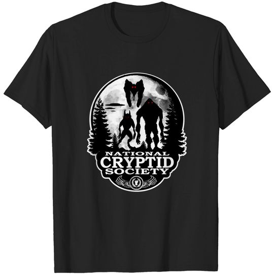 Mothman T-Shirt Bigfoot Dogman Mothman UFO National Cryptid Society Logo