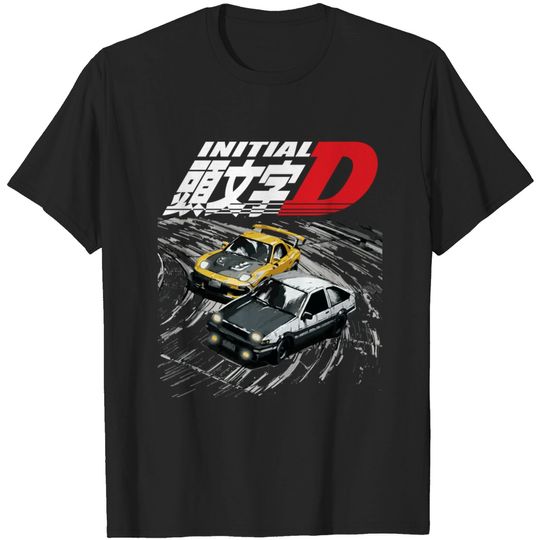 intial d downhill mountain drifting ae86 vs fd - Initial D - T-Shirt