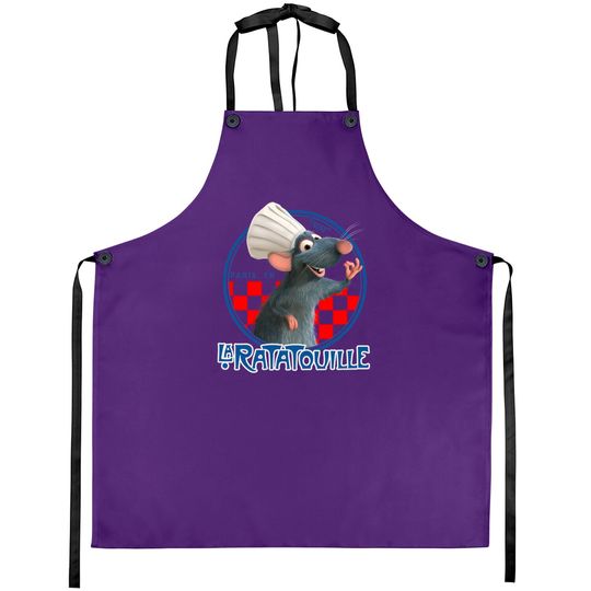 Disney Pixar Ratatouille Remy Chef Hat Portrait Graphic Apron Aprons
