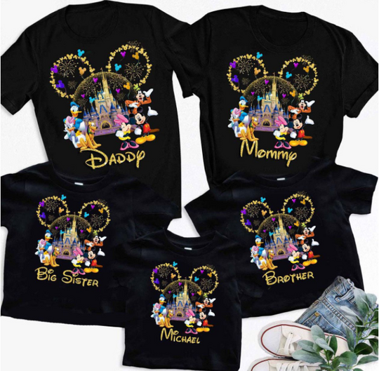 Personalized Disney Family Mickey Minnie Matching T Shirt