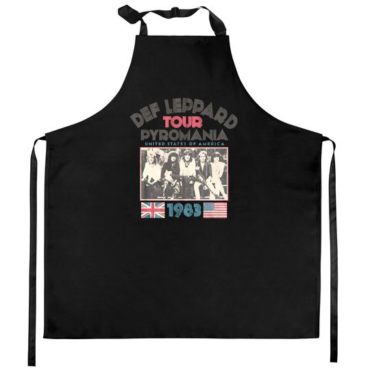 Def Leppard 1977 English Rock Band 1983 USA Pyromania Tour Kitchen Aprons