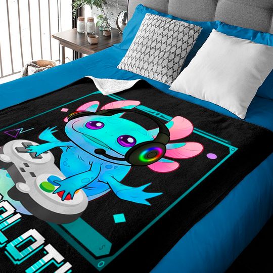 Cute Axolotl Lover Gamesalotl Gaming Axolotl Baby Blankets