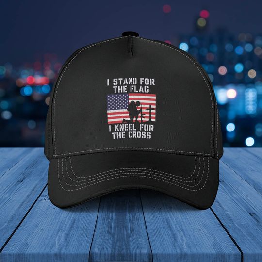 I Stand For The Flag I Kneel For The Cross Classic Baseball Cap Patriotic Military