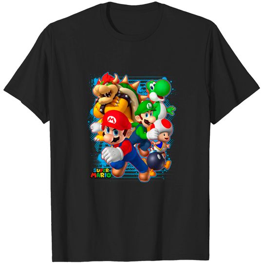 Super Mario Luigi Bowser Spray Paint T-Shirt T-Shirt