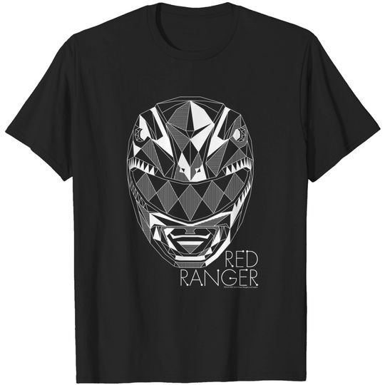 Power Rangers Red Ranger Polygon Line Art T-Shirt