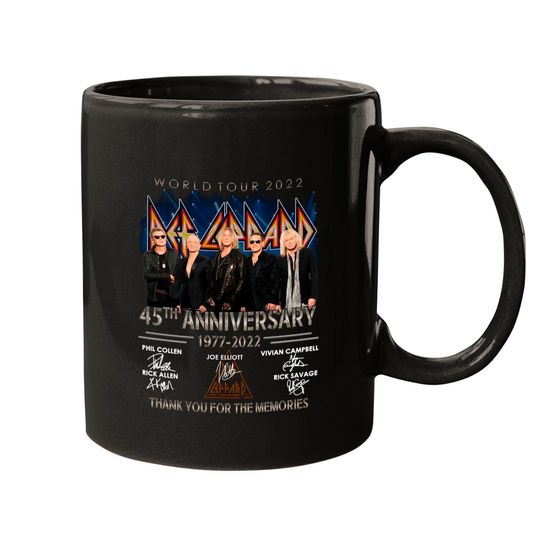 Def Leppard Rock Band World Tour 2022 45th Anniversary 1977-2022  Mugs