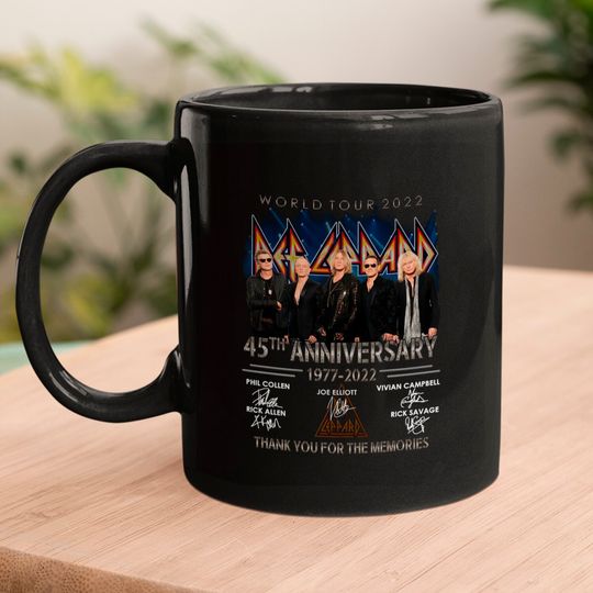 Def Leppard Rock Band World Tour 2022 45th Anniversary 1977-2022  Mugs
