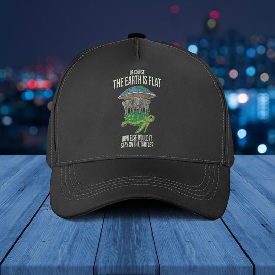 Flat Earth Society Turtle Elephants Gift Classic Baseball cap