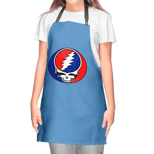 Grateful Dead Adult Unisex Steal Your Face Vintage Light Weight Crew Kitchen Aprons